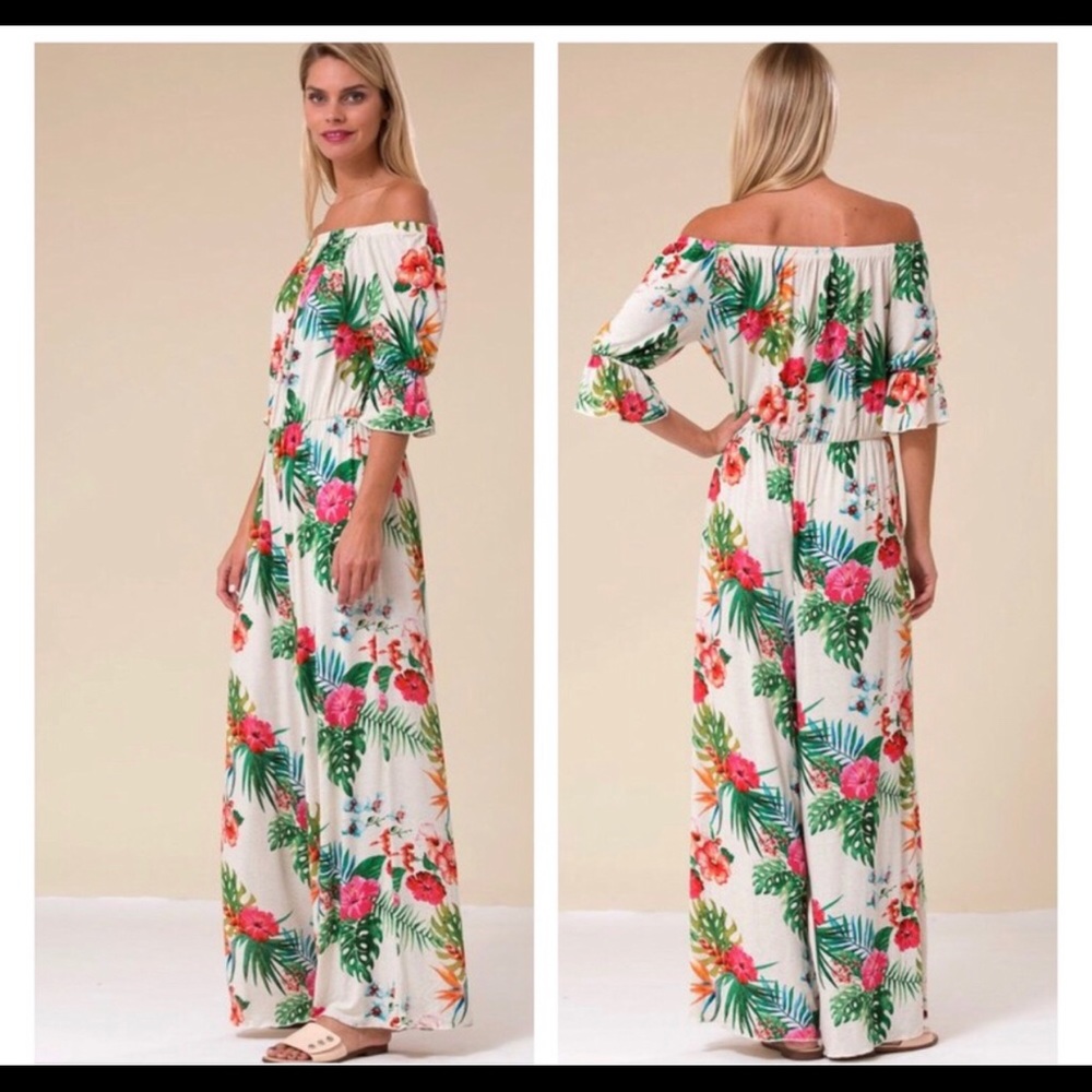 🆓BUY 2 GET 1 FREE off the shoulder jumpsuit - Picture 2 of 3